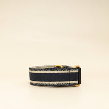 Christian Dior Navy Blue Jacquard Logo Oblique CD Waist Belt