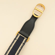 Christian Dior Navy Blue Jacquard Logo Oblique CD Waist Belt