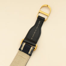 Christian Dior Navy Blue Jacquard Logo Oblique CD Waist Belt