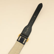 Christian Dior Navy Blue Jacquard Logo Oblique CD Waist Belt