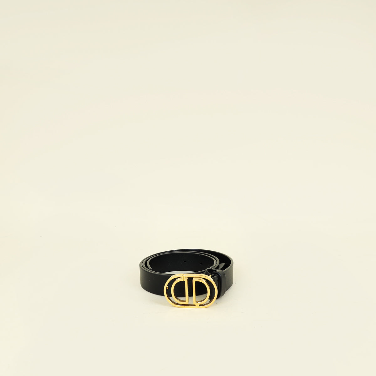 Christian Dior Black 30 Montaigne Cut Out CD 25mm Belt