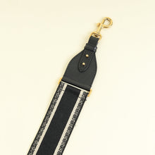 Christian Dior Black Logo Embroidered Bag Strap