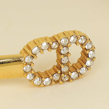 Christian Dior Gold CD Clover Crystal Cuff Bracelet