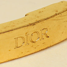 Christian Dior Gold CD Clover Crystal Cuff Bracelet