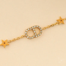 Christian Dior Gold Finish CD & Star Clair D Lune Set  Bracelet