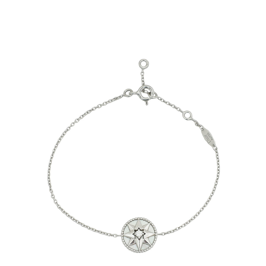 Christian Dior 18K White Gold Diamond MOP Rose des Vents Bracelet