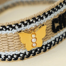 Christian Dior Bicolor Flower & Butterfly Charm Friendship Bracelet Set
