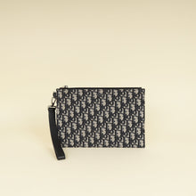 Christian Dior Navy Blue Oblique A5 Zipped Pouch