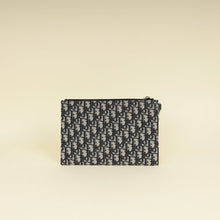 Christian Dior Navy Blue Oblique A5 Zipped Pouch