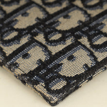 Christian Dior Navy Blue Oblique A5 Zipped Pouch