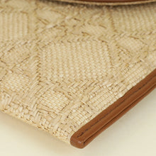 Christian Dior Bicolor 30 Montaigne Avenue Natural Raffia Cannage Pouch