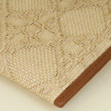 Christian Dior Bicolor 30 Montaigne Avenue Natural Raffia Cannage Pouch