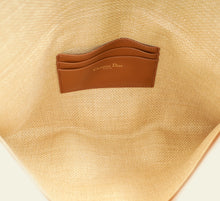 Christian Dior Bicolor 30 Montaigne Avenue Natural Raffia Cannage Pouch