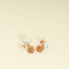 Christian Dior Rose Gold White Pearl Tribales Flower Earrings