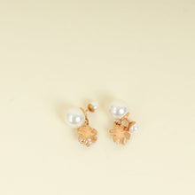 Christian Dior Rose Gold White Pearl Tribales Flower Earrings