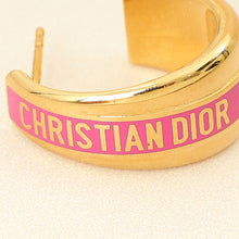 Christian Dior Gold Code Hoop Earrings