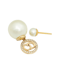 Christian Dior White CD Crystal Dior Tribales Earrings