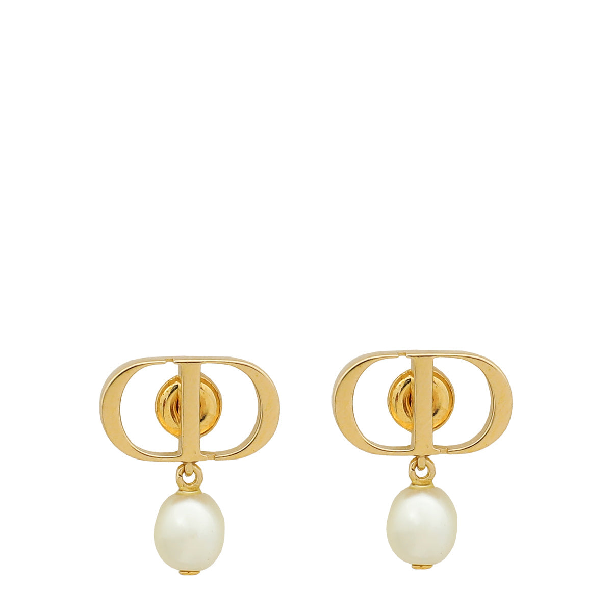 Christian Dior White Petit CD Earrings