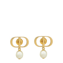 Christian Dior White Petit CD Earrings