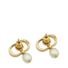 Christian Dior White Petit CD Earrings