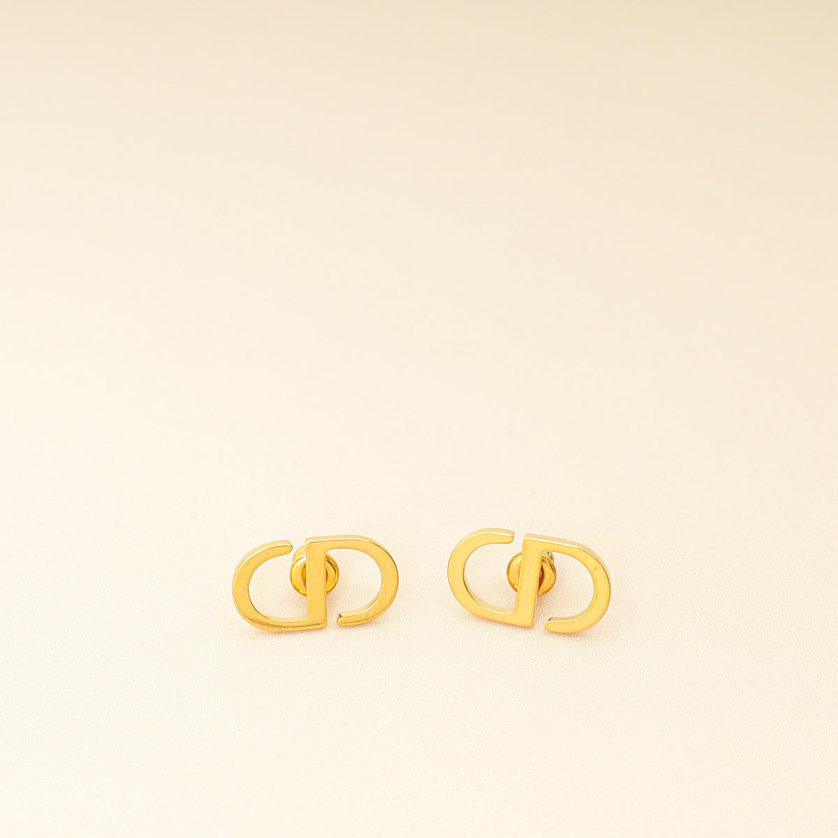Christian Dior Gold Finish CD Icon Earrings
