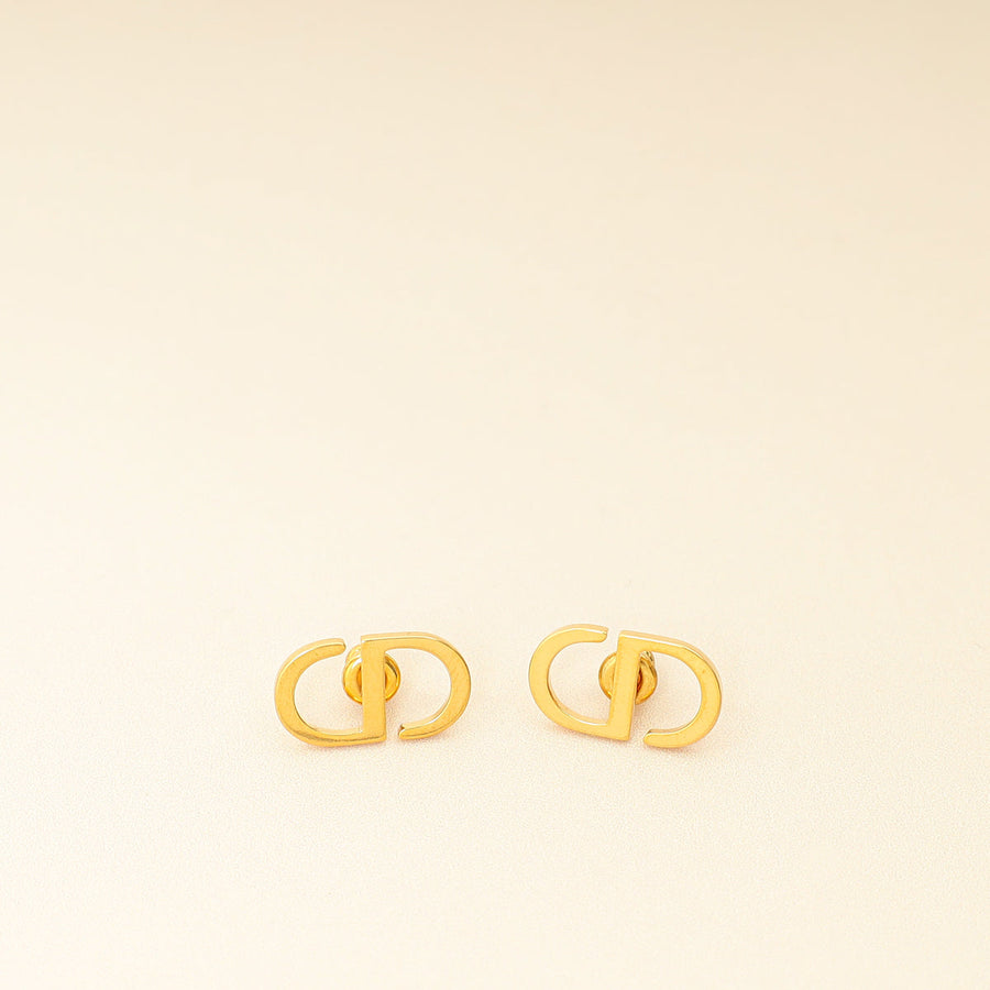 Christian Dior Gold Finish CD Icon Earrings