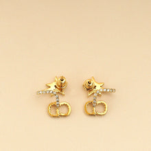 Christian Dior Gold Finish CD Star Wrap Around Clair D Lune Earrings