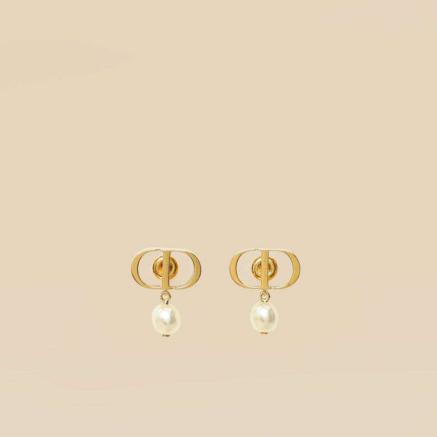 Christian Dior Gold Finish Petit CD Earrings