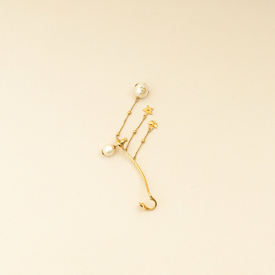 Christian Dior Gold Finish Single Pearl Perles De Desir Ear Cuff
