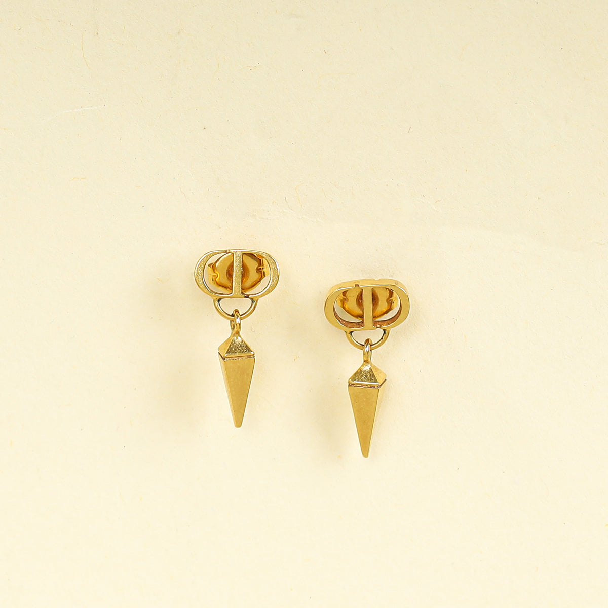 Christian Dior Gold Finish Petit CD Earrings