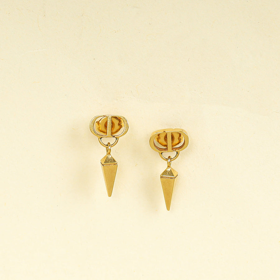 Christian Dior Gold Finish Petit CD Earrings