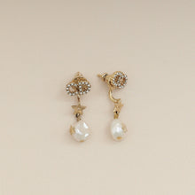 Christian Dior Gold Drop Pearl Petit CD Earrings