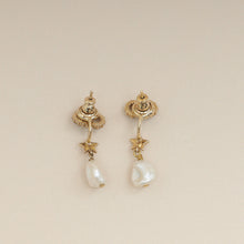 Christian Dior Gold Drop Pearl Petit CD Earrings