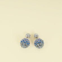 Christian Dior Blue Crystal Studded Tribales Earrings