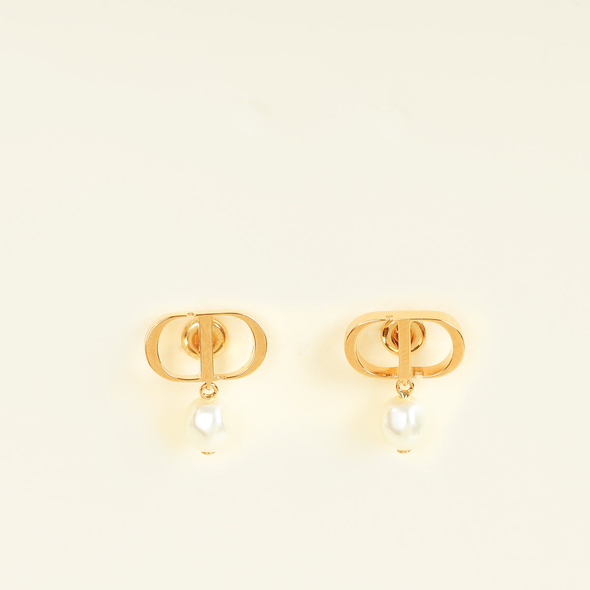 Christian Dior White Petit CD Earrings