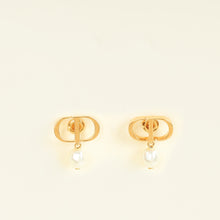 Christian Dior White Petit CD Earrings