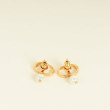 Christian Dior White Petit CD Earrings