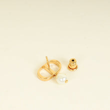 Christian Dior White Petit CD Earrings
