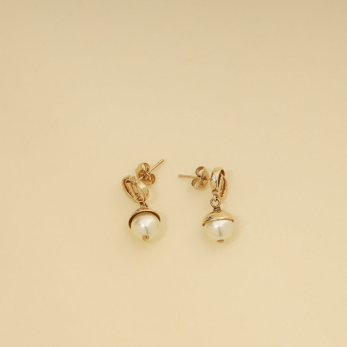Christian Dior Pearl CD Drop Earrings