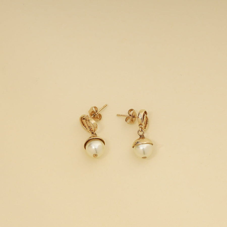 Christian Dior Pearl CD Drop Earrings