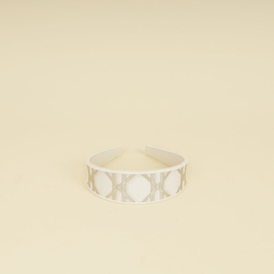Christian Dior Bicolor Cannage Embroidery Headband