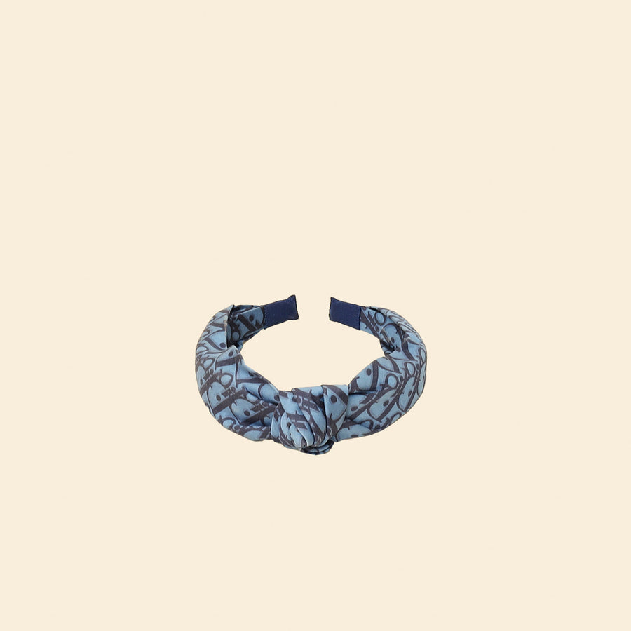 Christian Dior Dark Blue Oblique Cotton Poplin Kid's Headband