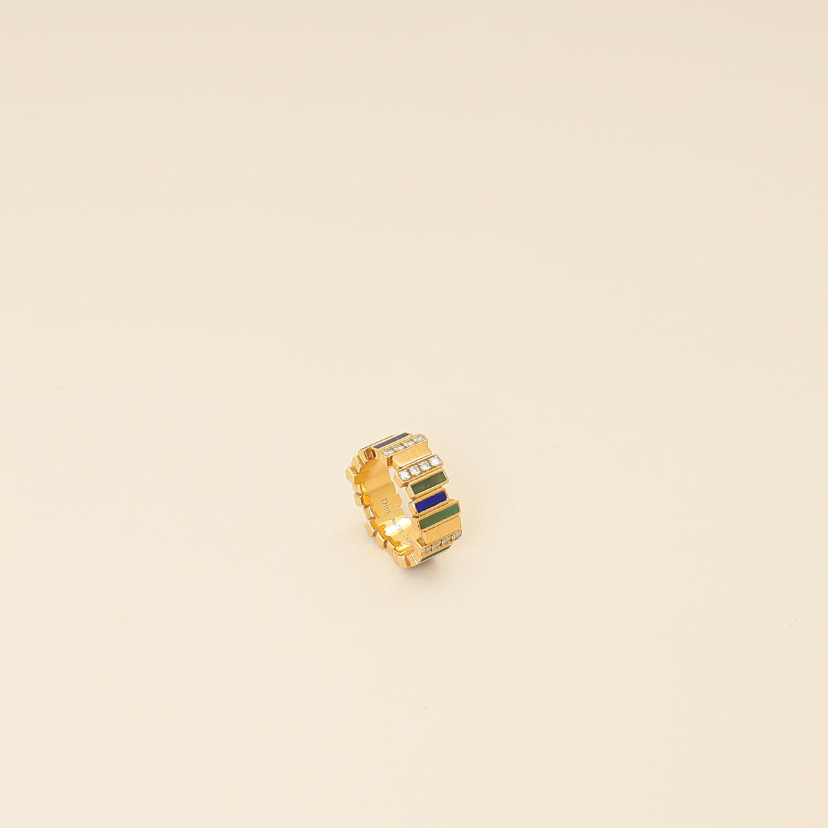 Christian Dior 18K Yellow Gold Gem Limited Edition Diamond Ring 54