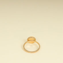 Christian Dior 18K Rose Gold Rose Diamond Onyx Des Vents Ring 50