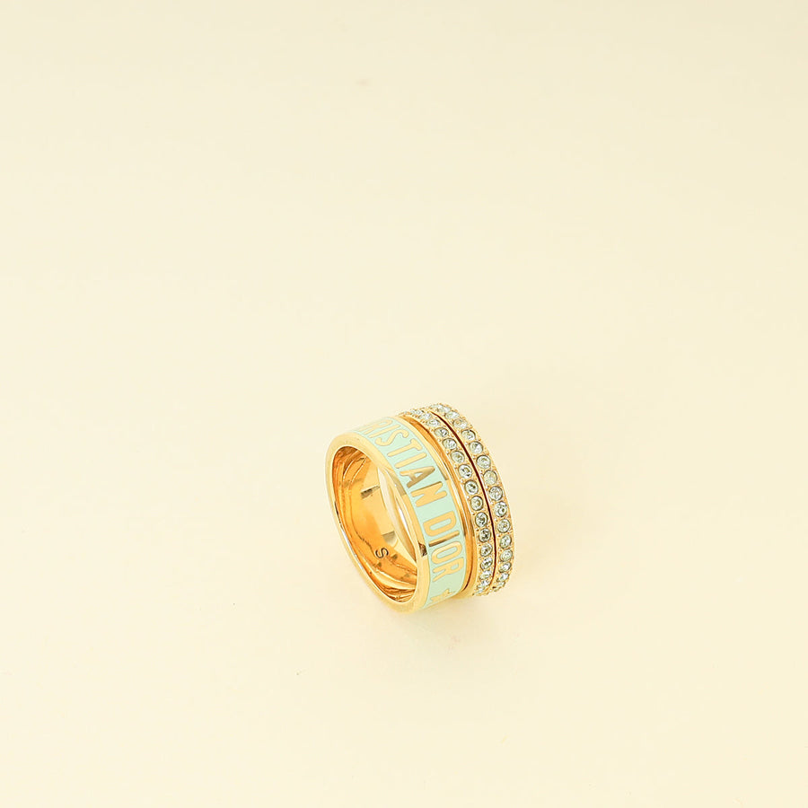 Christian Dior Aqua Green Dior Code Small Ring (3 PCS Set)