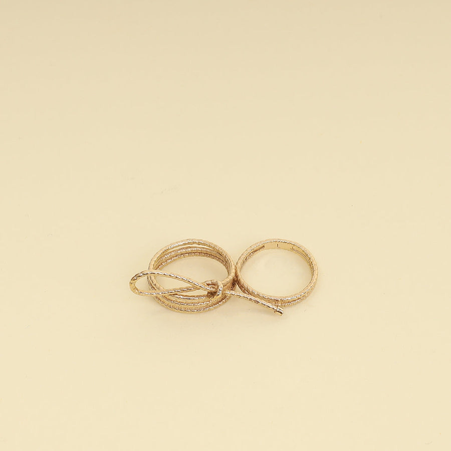Christian Dior Rose Gold Double Finger Bow Cocktail Large Ring 55,56