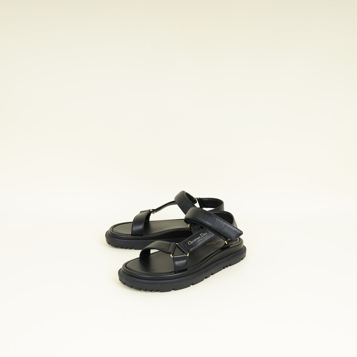 Christian Dior Black D-Wave Sandals 39.5