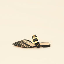 Christian Dior Black Resille D-Dior Flat Mules 38.5