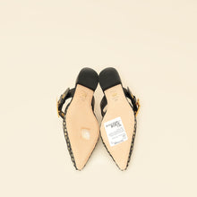 Christian Dior Black Resille D-Dior Flat Mules 38.5
