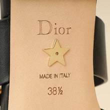 Christian Dior Black Resille D-Dior Flat Mules 38.5